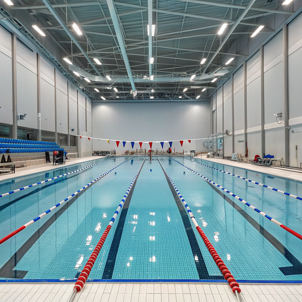 Main swimming pool facility with clear blue water